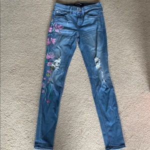 Flower painted express jeans